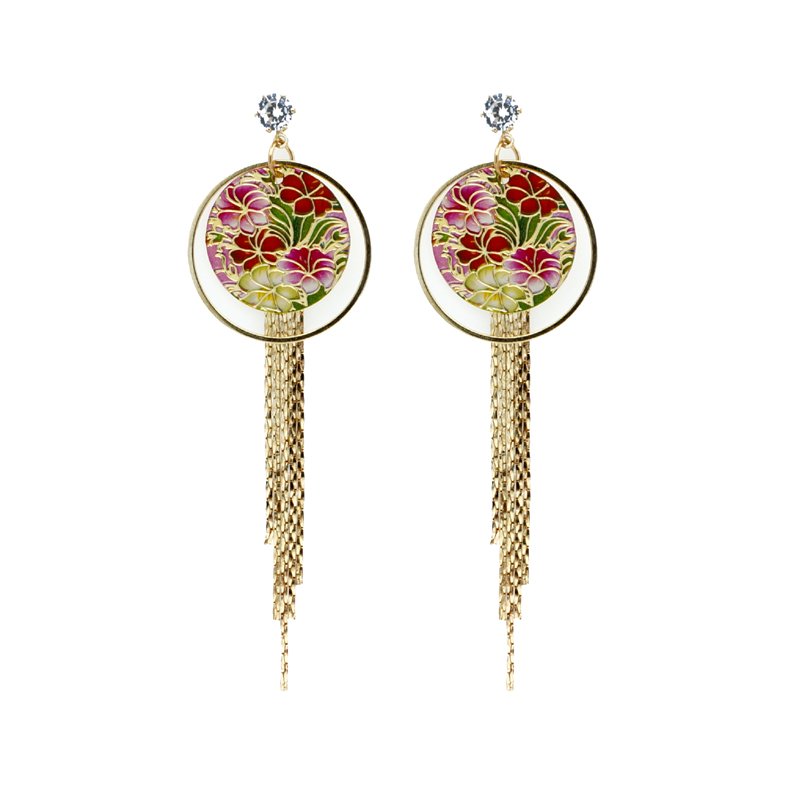 HANGING PINK LATEST UNIQUE WESTERN TRENDY EARRING FLORAL DESIGN 117