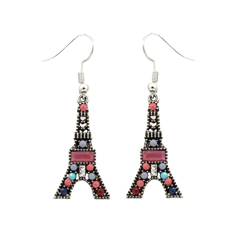HANGING PINK WESTERN EIFFEL TOWER EARRING DESIGN 127