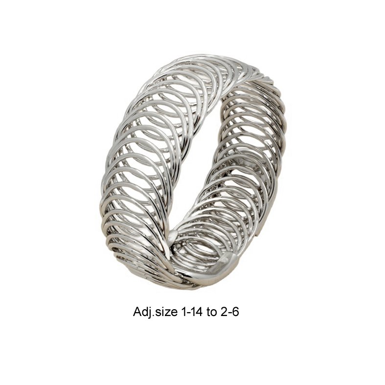 BRACELET ( SILVER ) OPEN ADJUSTABLE TYPE LATEST WESTERN TRENDY UNIQUE OVERLAPPING CIRCLES WRAP DESIGN 3